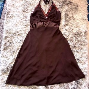 Chris McLaughlin Brown Halter Dress